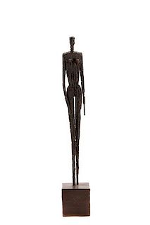 Brutalist Style Sculpture of a Standing Woman