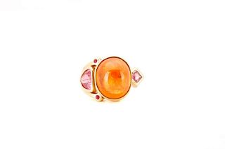 Lainey Papageorge Fire Opal & Spinel Ring