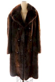 Gentlemen's 3/4 Length Mahogany Mink Coat