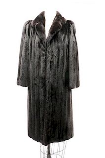 Revillon Freres 3/4 Length Ladies Black Mink Coat