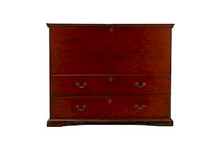American Red Painted Pine Mule Chest