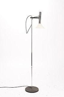 George Kovacs Chrome Floor Lamp, Labeled