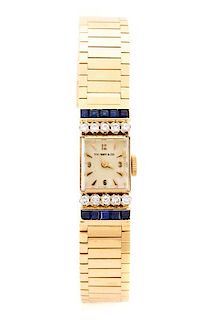 Tiffany & Co. 14k Gold, Diamond, & Sapphire Watch