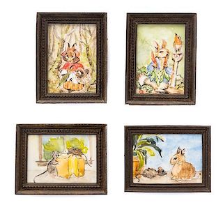 * Cookie Ziemba, (American, 20th century), Big Cheese, Mrs. Rabbit in the Woods, Peter Rabbit and The Friends (four works)