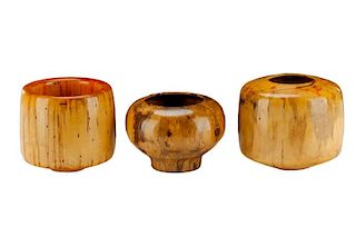 Group of 3 Wood Turn Table Articles, John Tomlin