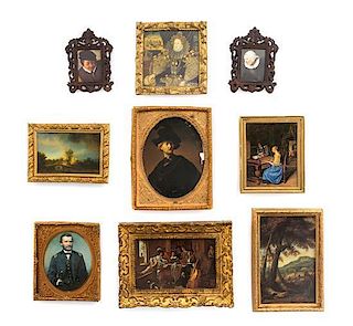 * Fifteen Framed Printed Works of Art, Largest: 3 3/4 x 2 7/8 inches.