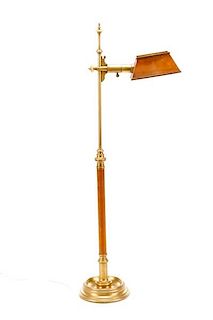 Chapman Brass and Leather Reading Floor Lamp