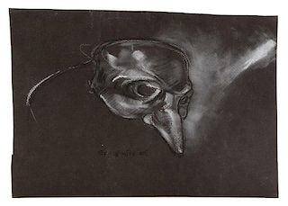 Ben Smith, "Black Mask", Conte Crayon on Paper