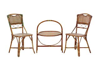 Pair, French Bistro Chairs and Table