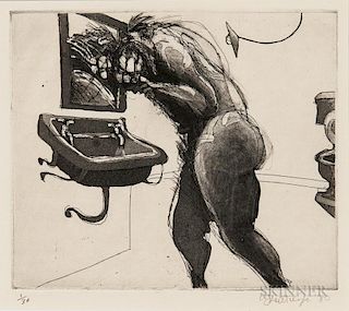 William Kentridge (South African, b. 1955)      Plate    from the Series Domestic Scenes