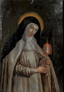 Continental School, 16th Century Style      St. Clare of Assisi Holding a Monstrance with the Consecrated Host