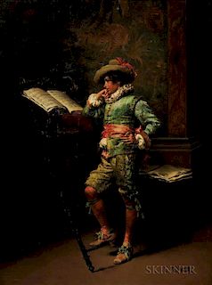 Cesare Auguste Detti (Italian, 1847-1914)      Cavalier Studying a Musical Score
