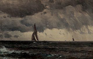 Mauritz Frederik Hendrik de Haas (American, 1832-1895)      Sailing Through Storms