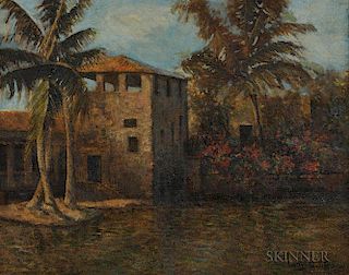 Louis Comfort Tiffany (American, 1848-1933)      Villa with Palms