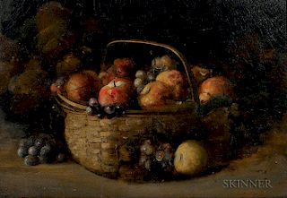 Charles Ethan Porter (American, 1847-1923)      Apples and Grapes in a Splint Basket