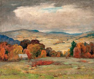 Jonas Joseph LaValley (American, 1858-1930)      Cloud Shadows in October, Vermont