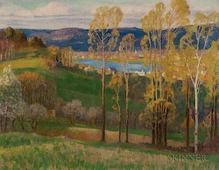 Harold Crocker Dunbar (American, 1882-1953)      Autumn Landscape, Possibly Oyster River, Chatham