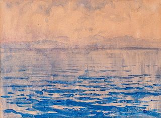 Abbott Handerson Thayer (American, 1849-1921)      The Mediterranean off Civitavecchia