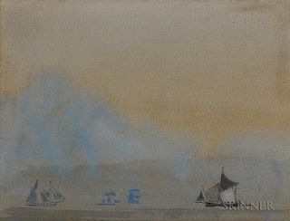 Arthur Bowen Davies (American, 1863-1928)      Boats on the Mediterranean