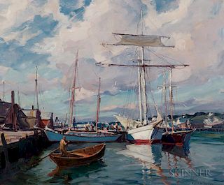 Emile Albert Gruppé (American, 1896-1978)      The Yankee at Dock