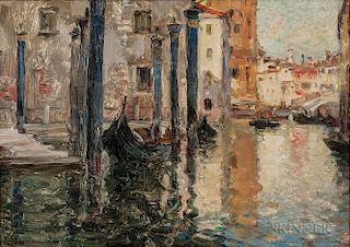 Oliver Dennett Grover (American, 1861-1927)      Canal in Venice