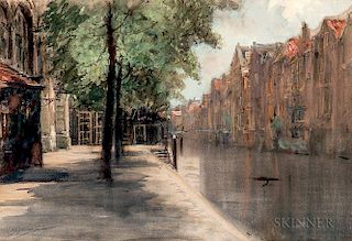 Francis Hopkinson Smith (American, 1838-1915)      Saturday Morning, Dordrecht