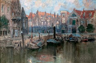 Francis Hopkinson Smith (American, 1838-1915)      The Gloaming, Dordrecht