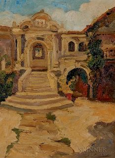 Anthony Thieme (American, 1888-1954)      Charming Courtyard
