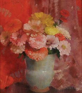Laura Coombs Hills (American, 1859-1952)      Zinnias and Red