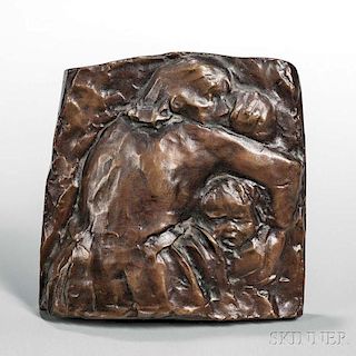 Käthe Schmidt Kollwitz (German, 1867-1945)      Pair of Relief Sculptures: Mutter schützt ihr Kind I (Mother Protecting Her