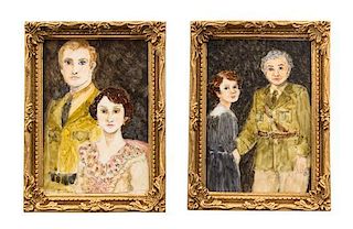 * Cookie Ziemba, (American, 20th century), Lady Mary & Matthew Crawley and Cora & Robert Grantham (two works)