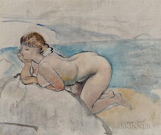 Leon Kroll (American, 1884-1975)      Kneeling Nude