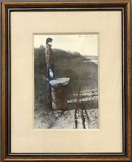 Andrew Wyeth Hand Signed Print "Roasted Chestnuts"