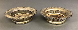 Pair of English Silver Wine Coasters