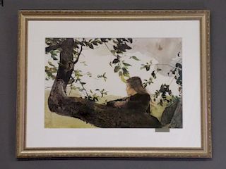 Andrew Wyeth Hand Signed Print "Helga...Orchard"