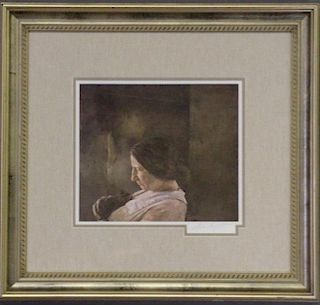 Andrew Wyeth Hand Signed Print "Miss Olson"
