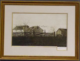 Andrew Wyeth Hand Signed Print "The Mill"