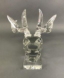 Signed Baccarat Finely Modeled Crystal Stag