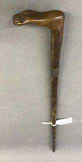 Walking Stick with Carved Foot Handle