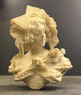 Victorian Alabaster Bust of a Woman