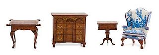 * Four American Mahogany Furniture Articles, Height of first 4 inches.