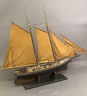 Wood Painted Model of the Coastal Schooner "Mary"