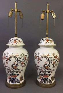 Pair of Imari Style Table Lamps