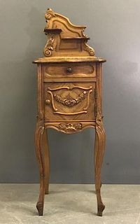 French Walnut Marble Top Commode