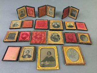 Collection of Twelve Tin Type Portraits