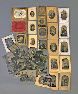 Grouping of Approx. 37 Unframed Tin Types