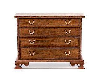 * A Federal Style Mahogany Chest of Drawers, Height 3 x width 4 x depth 1 7/8 inches.