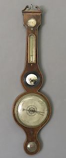 Banjo Form Mahogany Barometer