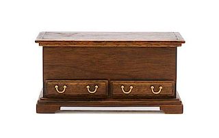 * A Federal Style Mahogany Blanket Chest, Height 2 1/8 x width 4 1/4 x depth 1 7/8 inches.