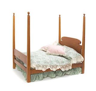 * A Large American Four-Poster Bed, Height 15 3/4 x width 13 x depth 16 inches.
